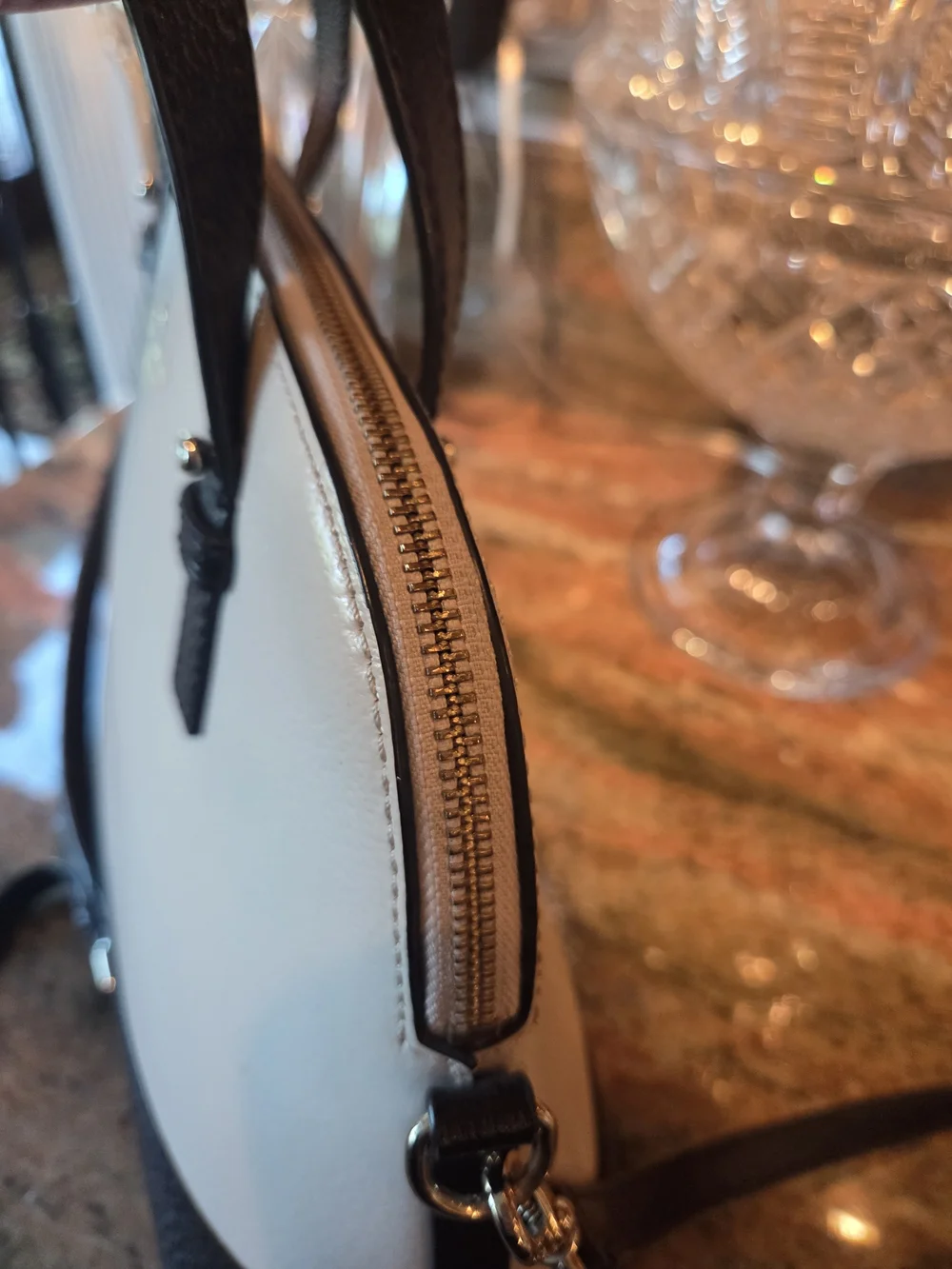 kate spade New York Two-Tone Black Cream Satchel With Wallett - Picture 3 of 7